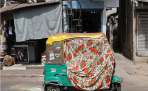 a vehicle covered with a cloth 