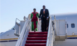 President Ruto and Racheal Ruto landing in the U.S.