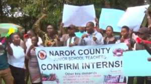 Narok JSS teachers protesting