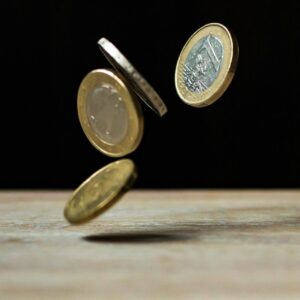 coins landing of table