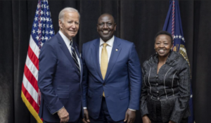 Joe Bidden, President William Ruto and Racheal Ruto