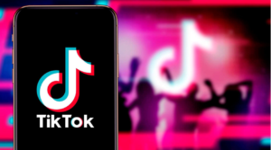 Tiktok logo on mobile screen