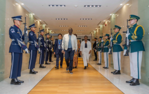 Ruto and first lady arriving in soth Korea