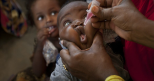 A child receiving a vaccine